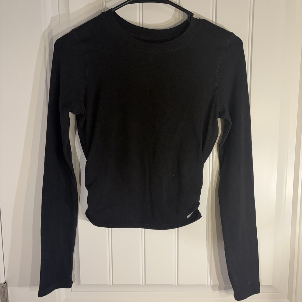 Vuori Women Long-Sleeve Coast Crop Crew‎ Black Size XS